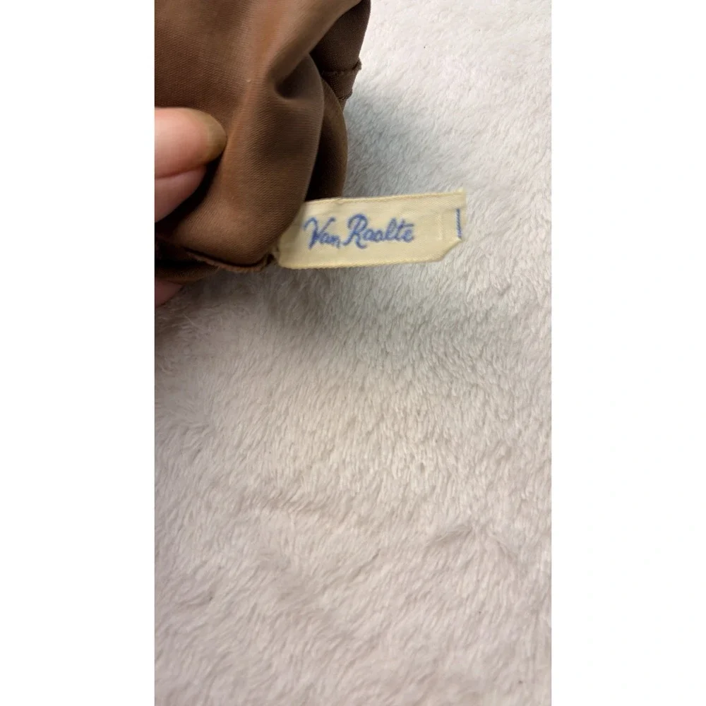 Vintage 1950s Van Raalte Tan Camel Stretch Wrist Length Dress Gloves Minimalist